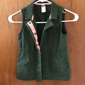 Cat & Jack Cargo Army Vest, Olive Green
